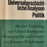 Max Weber, Soziologie - Universalgeschichtliche Analysen - Politik