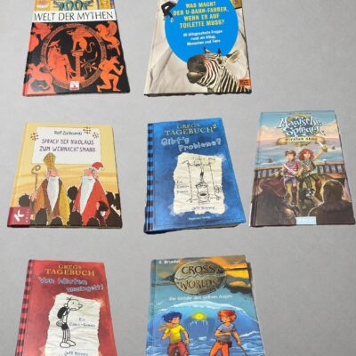 7 Kinder- und Jugendbücher im Paket – Gregs Tagebuch, Mythen & Piraten